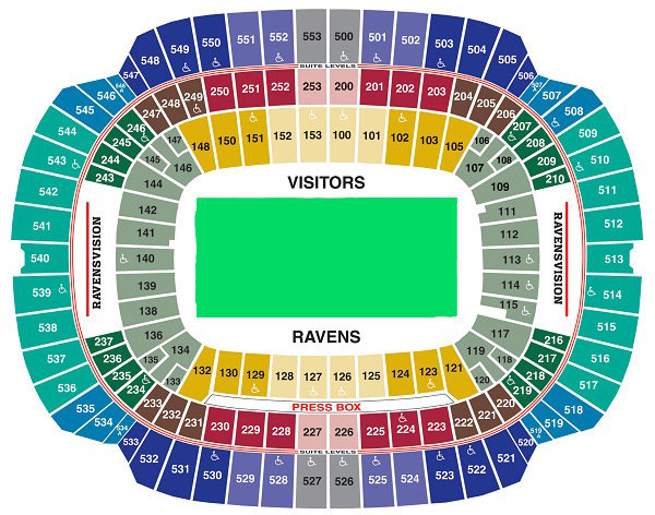 M&T Bank Stadium Seating Chart, M&T Bank Stadium